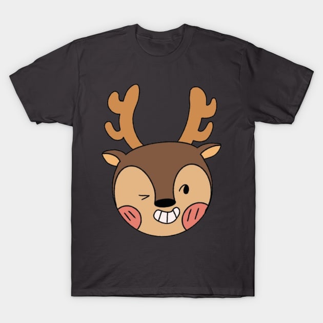 Adorable Reindeer T-Shirt by Lapiiin's Cute Sticker